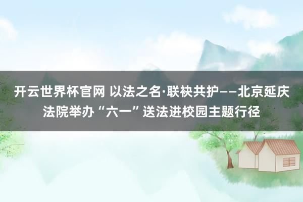 开云世界杯官网 以法之名·联袂共护——北京延庆法院举办“六一”送法进校园主题行径