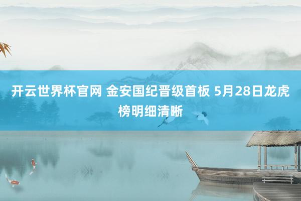 开云世界杯官网 金安国纪晋级首板 5月28日龙虎榜明细清晰