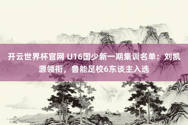 开云世界杯官网 U16国少新一期集训名单：刘凯源领衔，鲁能足校6东谈主入选
