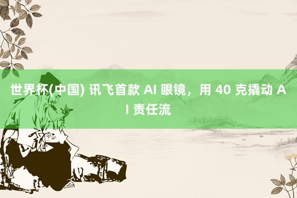世界杯(中国) 讯飞首款 AI 眼镜，用 40 克撬动 AI 责任流