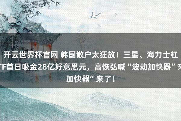 开云世界杯官网 韩国散户太狂放！三星、海力士杠杆ETF首日吸金28亿好意思元，高恢弘喊“波动加快器”来了！