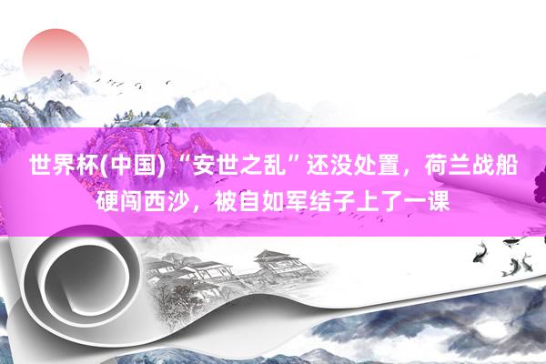 世界杯(中国) “安世之乱”还没处置，荷兰战船硬闯西沙，被自如军结子上了一课
