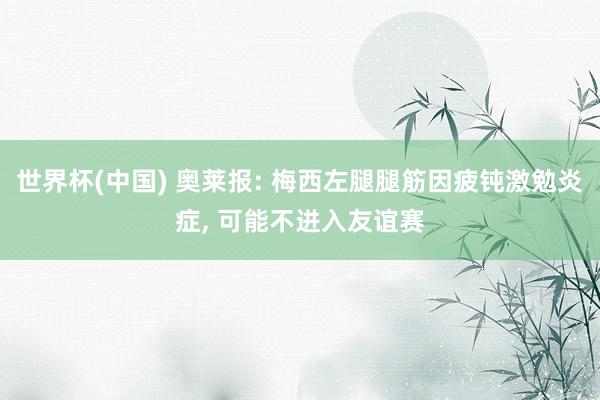 世界杯(中国) 奥莱报: 梅西左腿腿筋因疲钝激勉炎症, 可能不进入友谊赛