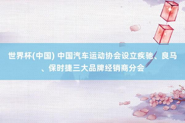 世界杯(中国) 中国汽车运动协会设立疾驰、良马、保时捷三大品牌经销商分会