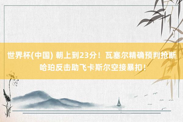 世界杯(中国) 朝上到23分！瓦塞尔精确预判抢断 哈珀反击助飞卡斯尔空接暴扣！