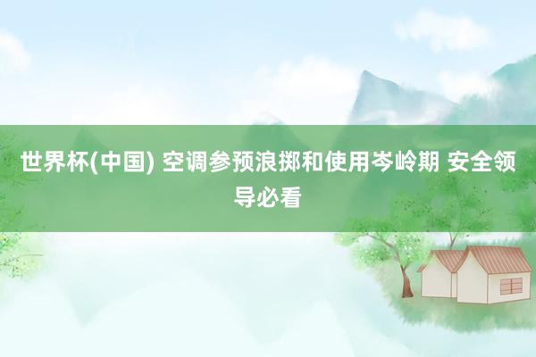 世界杯(中国) 空调参预浪掷和使用岑岭期 安全领导必看
