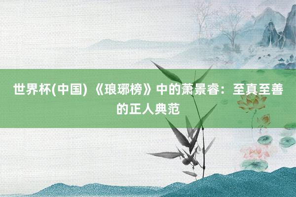 世界杯(中国) 《琅琊榜》中的萧景睿：至真至善的正人典范