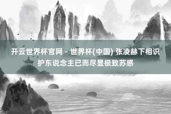 开云世界杯官网 - 世界杯(中国) 张凌赫下相识护东说念主已而尽显极致苏感