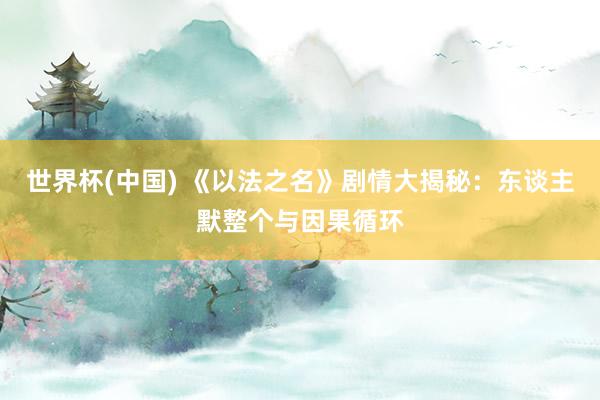 世界杯(中国) 《以法之名》剧情大揭秘：东谈主默整个与因果循环