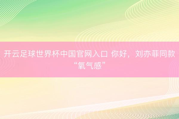 开云足球世界杯中国官网入口 你好，刘亦菲同款“氧气感”