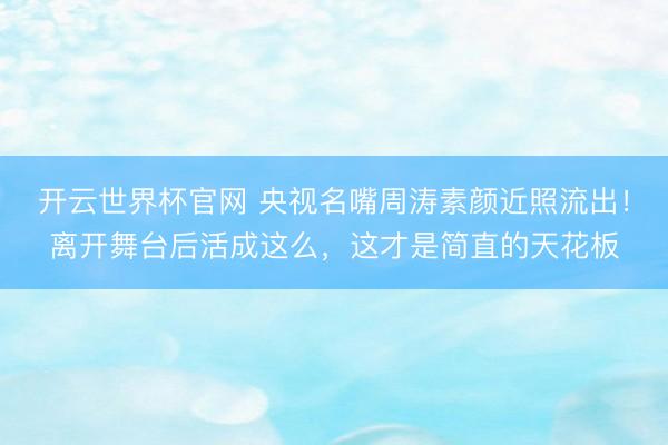 开云世界杯官网 央视名嘴周涛素颜近照流出!离开舞台后活成这么,这才是简直的天花板