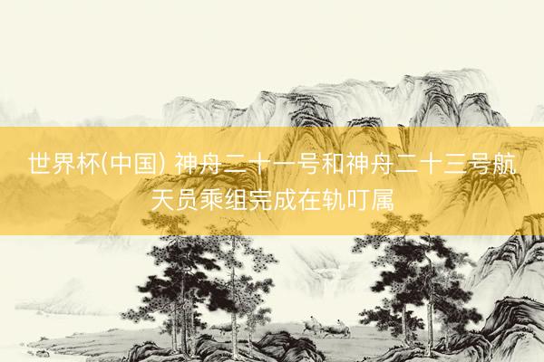 世界杯(中国) 神舟二十一号和神舟二十三号航天员乘组完成在轨叮属